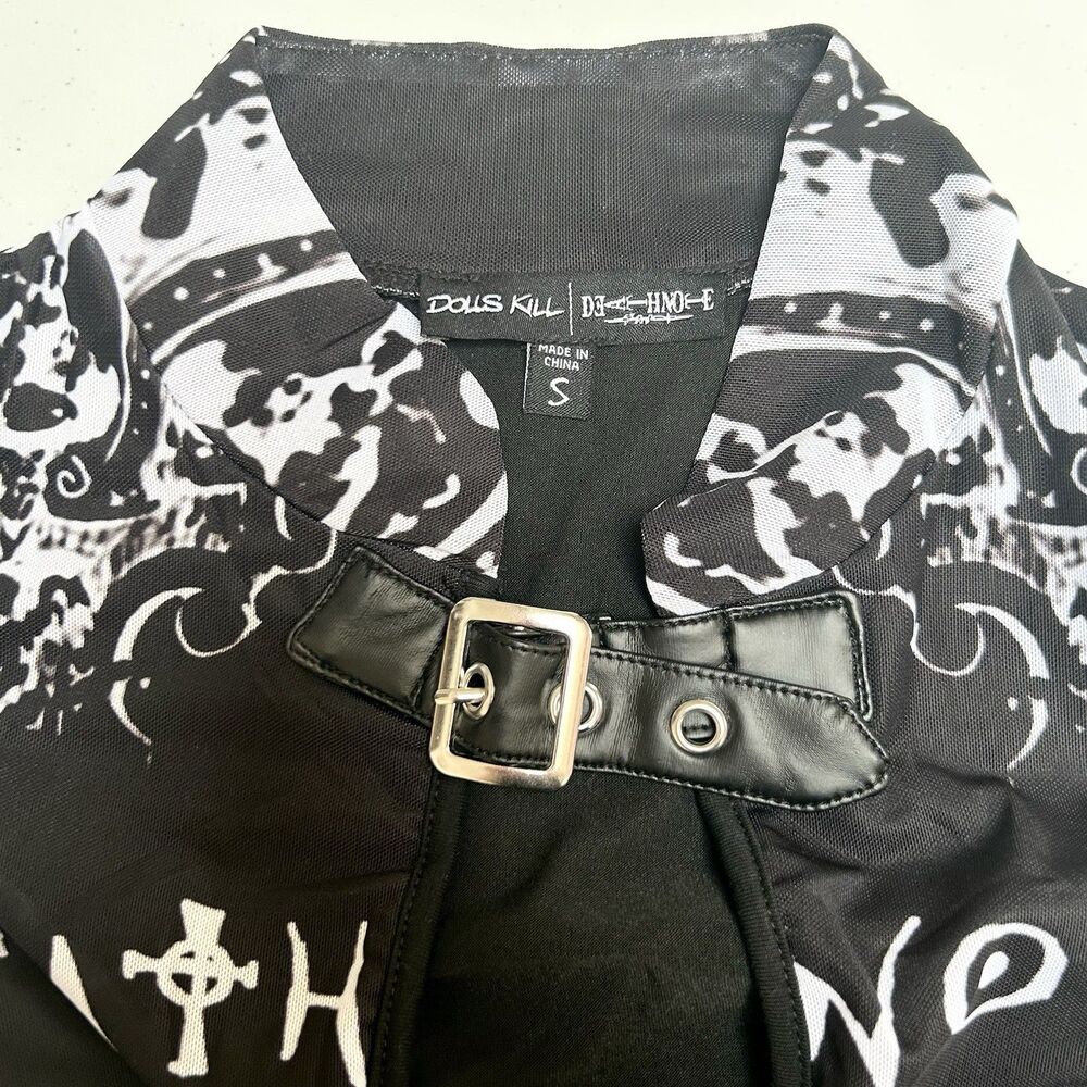 Dolls Kill The Rules Death Note Mini Dress Gothic Anime Buckle S - Picture 3 of 7